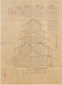 江戸城御天守百分壱之建地割画像