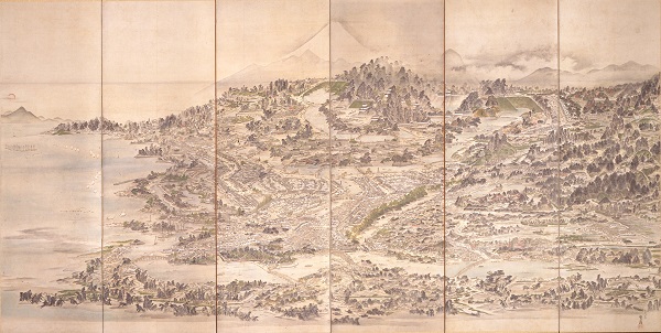 鍬形蕙斎「江戸一目図屏風」（複製）1809年（文化6） 津山郷土博物館原所蔵